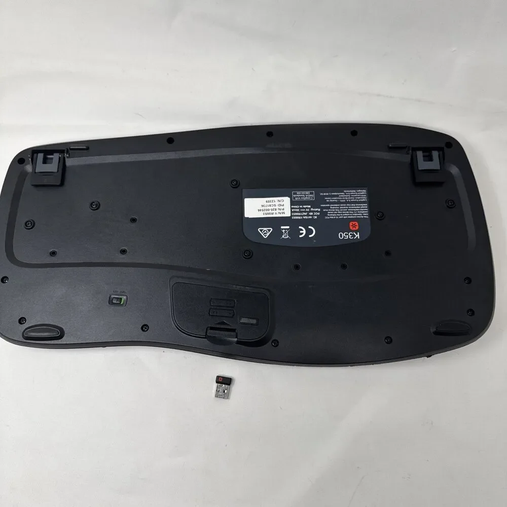 Logitech K350 Comfort Wave Wireless Keyboard with USB dongle tested Excellent